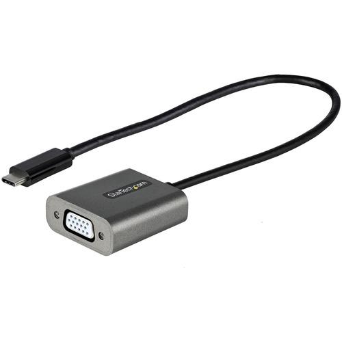 StarTech.com USB C to VGA Adapter, 1080p USB Type-C to VGA Adapter Dongle, USB-C to VGA Monitor/Display Video Converter, 12" Long Cable - USB-C to VGA adapter dongle supports 1920x1200p/1080p/HBR2 - 12in long cable - Tested with a range of VGA monitors,