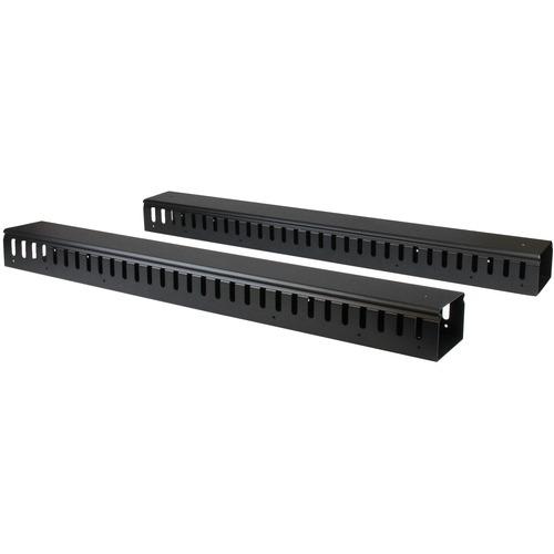 StarTech.com Vertical Cable Organizer with Finger Ducts - Vertical Cable Management Panel - Rack-Mount Cable Raceway - 0U - 6 ft. - Eliminate cable stress in your rack while making equipment easier to access, with this 6 ft. vertical cable management pan