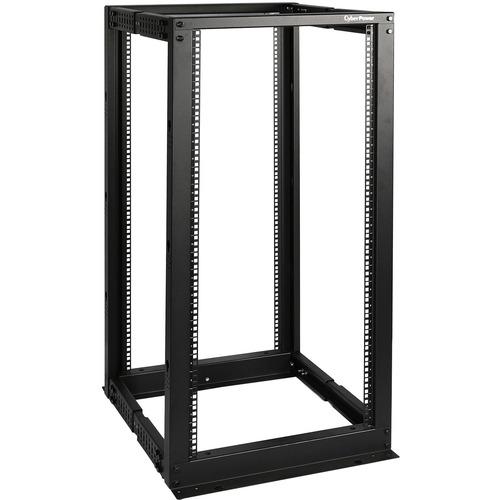Cyber Power CyberPower 4-post Open Frame 19" Rack - For LAN Switch, Patch Panel - 25U Rack Height x 19" (482.60 mm) Rack Width x 40" (1016 mm) Rack Depth - Black Powder Coat - 600.10 kg Static/Stationary Weight Capacity