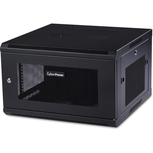 Cyber Power CyberPower EIA-310 Standard 19" Rack - For LAN Switch, Patch Panel - 6U Rack Height x 19" (482.60 mm) Rack Width x 22.30" (566.42 mm) Rack Depth - Wall Mountable - Black Powder Coat - Metal - 60.01 kg Static/Stationary Weight Capacity