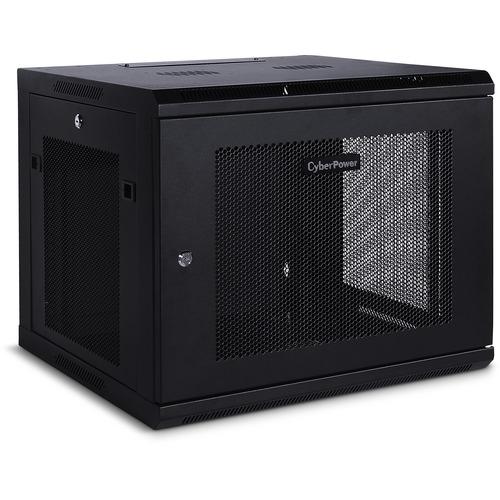 Cyber Power CyberPower EIA-310 Standard 19" Rack - For LAN Switch, Patch Panel - 9U Rack Height x 19" (482.60 mm) Rack Width x 22" (558.80 mm) Rack Depth - Wall Mountable - Black Powder Coat - Metal - 60.01 kg Static/Stationary Weight Capacity