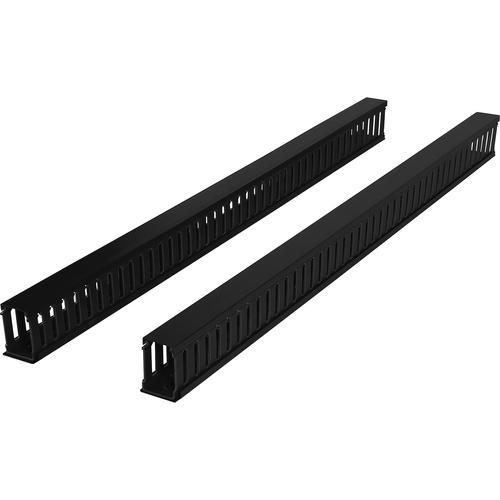 Cyber Power CyberPower Vertical Finger Duct Cable Manager with Snap on Cover - 2 Pack - 0U Rack Height - Cold Rolled Steel, Plastic