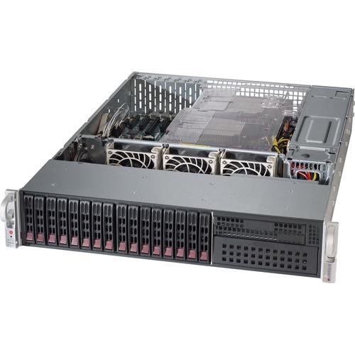 Super Micro Supermicro SuperChassis 213AC-R920LPB (Black) - Rack-mountable - Black - 2U - 16 x Bay - 3 x 3.15" (80 mm) x Fan(s) Installed - 920 W - Power Supply Installed - ATX, EATX Motherboard Supported - 16 x External 2.5" Bay - 7x Slot(s)