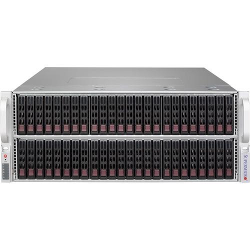 Super Micro Supermicro SuperChassis 417BE2C-R1K28LPB (Black) - Rack-mountable - Black - 4U - 72 x Bay - 3.15" (80 mm) x Fan(s) Installed - 1.28 kW - Power Supply Installed - EATX Motherboard Supported - 7 x Fan(s) Supported - 72 x External 2.5" Bay - 7x