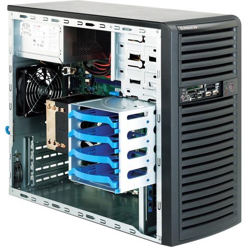Super Micro Supermicro SC731i-300B Chassis - Tower - Black - 7 x Bay - 1 x Fan(s) Installed - 1 x 300 W - Micro ATX Motherboard Supported - 2 x Fan(s) Supported - 2 x External 5.25" Bay - 1 x External 3.5" Bay - 4 x Internal 3.5" Bay - 4x Slot(s) - 2 x U