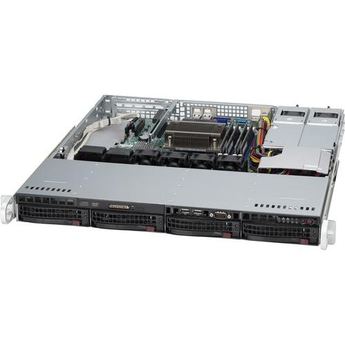 Super Micro Supermicro SuperChassis SC813MTQ-R400CB System Cabinet - Rack-mountable - Black - 1U - 4 x Bay - 4 x Fan(s) Installed - 2 x 400 W - ÂµATX, ATX Motherboard Supported - 6 x Fan(s) Supported - 4 x External 3.5" Bay - 1x Slot(s)