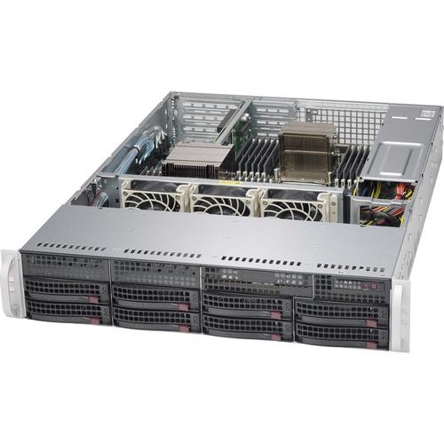 Super Micro Supermicro SuperChassis 825TQ-600WB - Rack-mountable - Black - 2U - 11 x Bay - 3 x 3.15" (80 mm) x Fan(s) Installed - 1 x 600 W - Power Supply Installed - 1 x External 5.25" Bay - 8 x External 3.5" Bay - 2 x Internal 3.5" Bay - 7x Slot(s) - 2