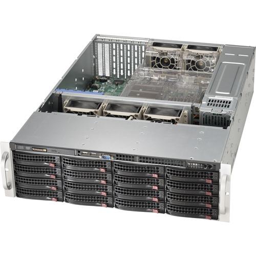 Super Micro Supermicro SuperChassis 836BA-R920B - Rack-mountable - Black - 3U - 16 x Bay - 5 x 3.15" (80 mm) x Fan(s) Installed - 2 x 920 W - Power Supply Installed - EATX, ATX Motherboard Supported - 5 x Fan(s) Supported - 16 x External 3.5" Bay - 7x Sl