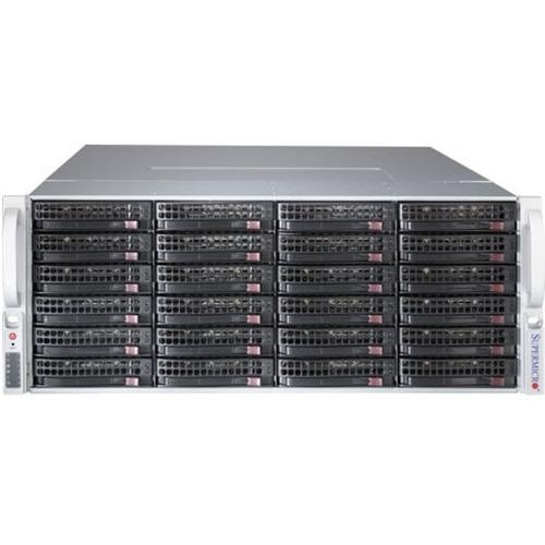 Super Micro Supermicro SuperChassis 847BA-R1K28LPB (Black) - Rack-mountable - Black - 4U - 38 x Bay - 7 x 3.15" (80 mm) x Fan(s) Installed - 1 x 1.28 kW - Power Supply Installed - ATX, EATX Motherboard Supported - 36 x External 3.5" Bay - 2 x External 2.