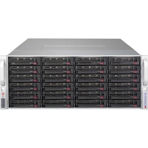 Super Micro Supermicro SuperChassis 847BE1C-R1K28WB (Black) - Rack-mountable - Black - 4U - 36 x Bay - 7 x 3.15" (80 mm) x Fan(s) Installed - 1 x 1.28 kW - Power Supply Installed - ATX, EATX, Micro ATX Motherboard Supported - 36 x External 3.5" Bay - 7x