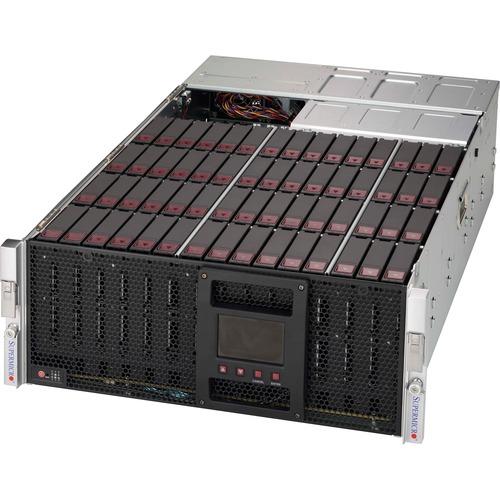 Super Micro Supermicro SuperChassis 946SE1C-R1K66JBOD Drive Enclosure - 4U Rack-mountable - Black - 60 x HDD Supported - 60 x 3.5" Bay