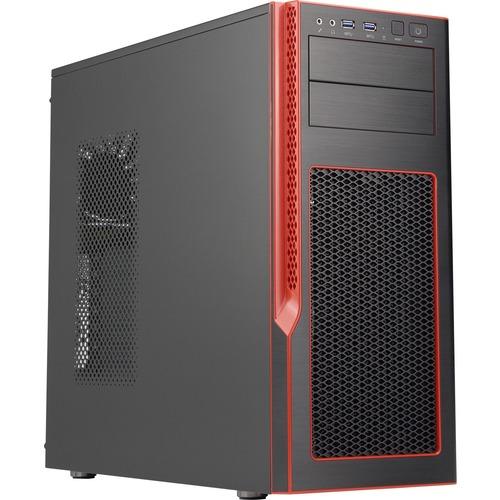 Super Micro Supermicro Mid-Tower Chassis (Black / Red) - Mid-tower - Black, Red - Anodized Aluminum, Plastic, Steel - 12 x Bay - 3 x 4.72" (120 mm) x Fan(s) Installed - ATX, Micro ATX Motherboard Supported - 3 x Fan(s) Supported - 2 x External 5.25" Bay