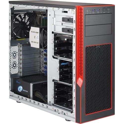 Super Micro Supermicro SuperChassis GS5A-753R - Mid-tower - Black, Red - 12 x Bay - 3 x 4.72" (120 mm) x Fan(s) Installed - 0 x 750 W - Power Supply Installed - ATX, Micro ATX Motherboard Supported - 2 x External 5.25" Bay - 6 x Internal 3.5" Bay - 4 x I