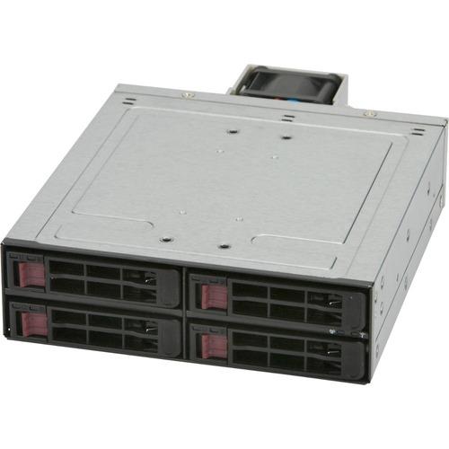 Super Micro Supermicro Drive Enclosure for 5.25" Internal - Black - 4 x HDD Supported - 4 x 2.5" Bay