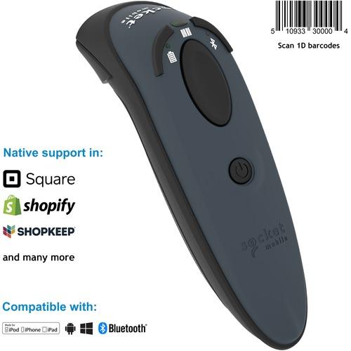 Socket Communication Socket Mobile DuraScanÂ® D730, Laser Barcode Scanner, Gray - Wireless Connectivity - 1D - Laser - Bluetooth