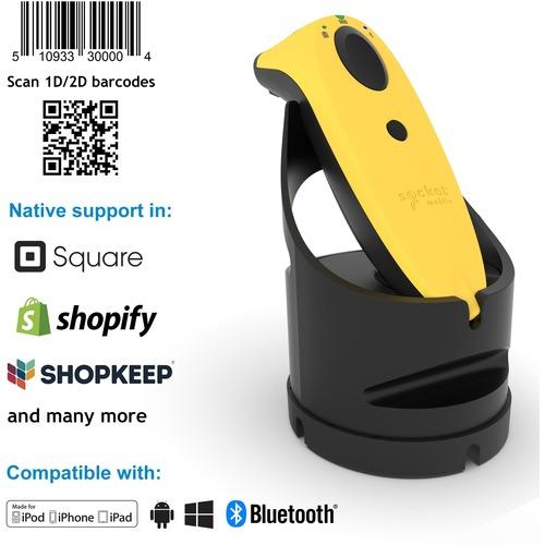 Socket Communication Socket Mobile SocketScanÂ® S740, Universal Barcode Scanner, Yellow & Black Dock - Wireless Connectivity - 19.50" (495.30 mm) Scan Distance - 1D, 2D - Imager - Bluetooth - Yellow, Black