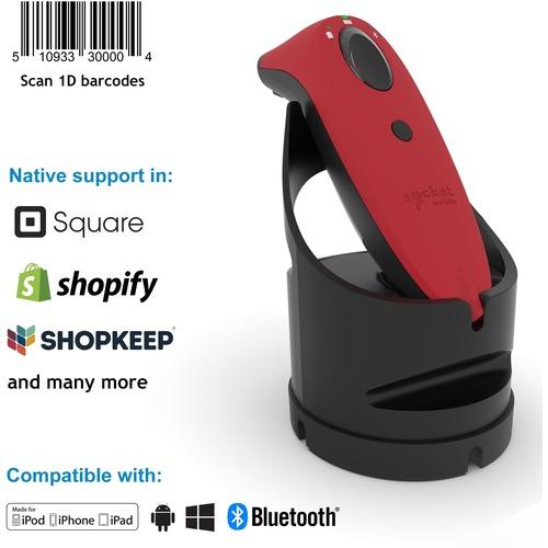 Socket Communication Socket Mobile SocketScanÂ® S700, Linear Barcode Scanner, Red & Black Charging Dock - Wireless Connectivity - 1D - Imager - Bluetooth - Red, Black