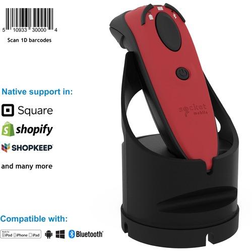 Socket Communication Socket Mobile DuraScanÂ® D700, Linear Barcode Scanner, Red & Charging Dock - Wireless Connectivity - 0.79" (20 mm) Scan Distance - 1D - Linear - Red