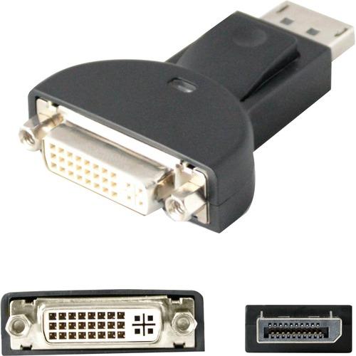 Add-On Computer AddOn Displayport to DVI Adapter Converter - Male to Female - 1 x DisplayPort Male Digital Audio/Video - 1 x DVI-I (Dual-Link) Female Video - Black