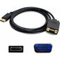 Add-On Computer AddOn Bulk 5 Pack 6ft (2M) Displayport to VGA Black Adapter - M/M - 6 ft DisplayPort/VGA Video Cable for Video Device, Monitor - First End: 1 x DisplayPort Male Digital Audio/Video - Second End: 1 x HD-15 Male VGA - Black - 5