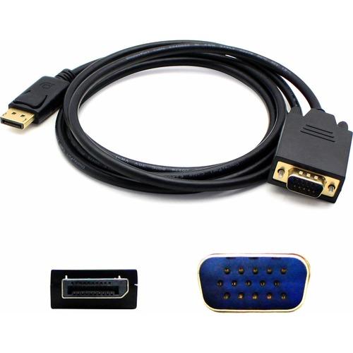 Add-On Computer AddOn Bulk 5 Pack 6ft (2M) Displayport to VGA Black Adapter - M/M - 6 ft DisplayPort/VGA Video Cable for Video Device, Monitor - First End: 1 x DisplayPort Male Digital Audio/Video - Second End: 1 x HD-15 Male VGA - Black - 5