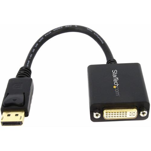 StarTech.com DisplayPort to DVI Adapter, DisplayPort to DVI-D Adapter/Video Converter 1080p, DP 1.2 to DVI Monitor, Latching DP Connector - Passive DisplayPort 1.2 to DVI-D (DVI-I connector digital only) single-link adapter; 1920x1200/1080p 60Hz; HDCP 1.