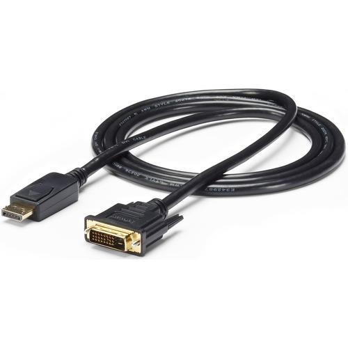 StarTech.com 6ft (1.8m) DisplayPort to DVI Cable, 1080p Video, DisplayPort to DVI-D Adapter/Converter Cable, DP 1.2 to DVI Monitor Cable - 6ft Passive DP 1.2 to DVI-D single-link cable connects DVI monitor; 1920x1200/1080p 60Hz; HBR2/HDCP 1.4; EDID - Dis