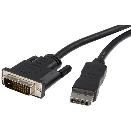 StarTech.com 10ft (3m) DisplayPort to DVI Cable, DisplayPort to DVI-D Adapter/Converter Cable, 1080p Video, DP 1.2 to DVI Monitor Cable - 10ft Passive DisplayPort to DVI-D single-link cable | 1920x1200/1080p 60Hz; DP 1.2 HBR2; HDCP 1.3; EDID - DisplayPor