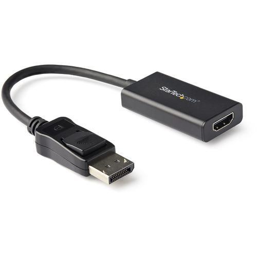 StarTech.com DisplayPort to HDMI Adapter, 4K 60Hz HDR10 Active DisplayPort 1.4 to HDMI 2.0b Converter, Latching DP Connector, DP to HDMI - DisplayPort to HDMI adapter dongle w/HDR10 - 4K 60Hz (3840x2160)/1080p/18Gbps/4:4:4 chroma subsampling/7.1ch Audio/
