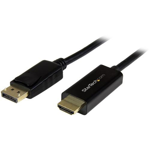 StarTech.com 3ft (1m) DisplayPort to HDMI Cable, 4K 30Hz Video, DP 1.2 to HDMI Adapter Cable Converter for HDMI Monitor/Display, Passive - 3.3ft/1m Passive DisplayPort to HDMI cable converter - 4K 30Hz/1080p/7.1 Audio/HDCP 1.4/DPCP; DP 1.2 to HDMI 1.4 -