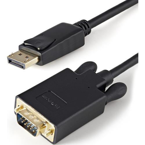 StarTech.com 3ft (1m) DisplayPort to VGA Cable, Active DisplayPort to VGA Adapter Cable, 1080p Video, DP to VGA Monitor Converter Cable - 3ft/1m Active DisplayPort to VGA cable HBR2 | 2048x1280/1080p 60Hz | EDID/DDC - Video adapter cable prevents signal