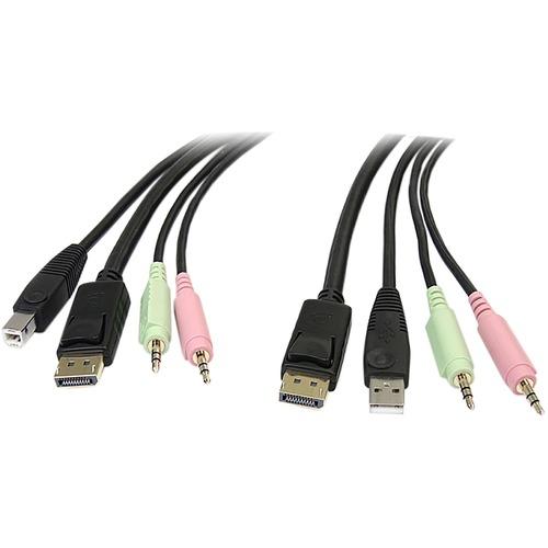 StarTech.com 6 ft 4-in-1 USB DisplayPort KVM Switch Cable - DisplayPort Male Digital Audio/Video