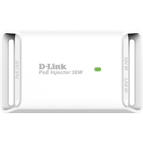 D Link D-Link 1-Port Gigabit 802.3at PoE Injector - 54 V DC, 600 mA Output - 1 x 10/100/1000Base-T Input Port(s) - 1 x 10/100/1000Base-T Output Port(s) - 30 W
