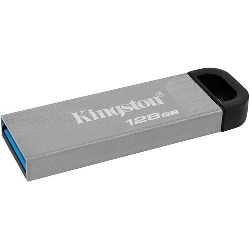 Kingston DataTraveler Kyson 128GB USB 3.2 (Gen 1) Type A Flash Drive - 128 GB - USB 3.2 (Gen 1) Type A - 200 MB/s Read Speed - 60 MB/s Write Speed - Silver - 1 Piece