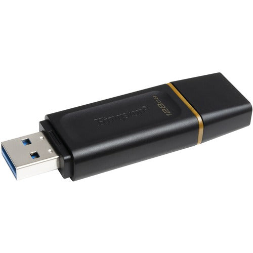 Kingston DataTraveler Exodia 128GB USB 3.2 (Gen 1) Flash Drive - 128 GB - USB 3.2 (Gen 1) - Black, Yellow - 5 Year Warranty