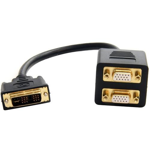 StarTech.com 1 ft DVI-I Analog to 2x VGA Video Splitter Cable - M/F - Display a DVI-I signal on two VGA monitors simultaneously - dvi to dual vga splitter cable - dvi to vga y cable - dvi to vga splitter cable -dvi to dual vga cable