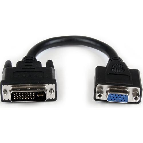 StarTech.com 8in DVI to VGA Cable Adapter - DVI-I Male to VGA Female - Connect your VGA Display to a DVI-I source - dvi male to vga female cable - dvi male to vga adapter - dvi male to vga female - dvi to vga adapter - dvi to vga dongle