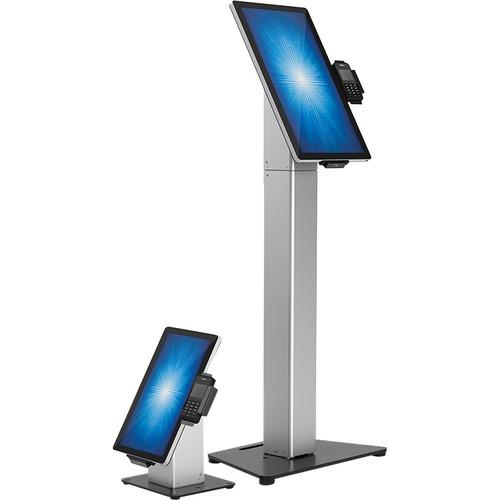 Elo Slim Floor Mount for Touchscreen Monitor, Cradle, Bar Code Reader, Fingerprint Reader, Webcam - Black, Silver - 22" Screen Support