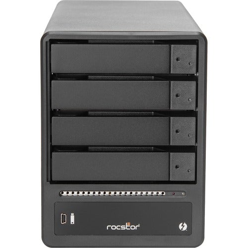 Rocstor ET34 DAS Storage System - 4 x HDD Supported - 32 TB Installed HDD Capacity - 4 x SSD Supported - 0 x SSD Installed - Serial ATA/600 Controller - RAID Supported 0, 1, 5, 10, JBOD - 4 x Total Bays - 4 x 2.5"/3.5" Bay - Desktop