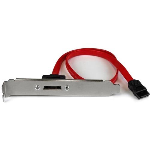 StarTech.com 18in 1 Port SATA to eSATA Plate Adapter - Turn a standard SATA motherboard connection into an external eSATA port - 18 inch SATA to eSATA Plate - 6Gbps eSATA port - Add eSATA port to PC - Internal SATA to eSATA adapter - Convert SATA to eSAT