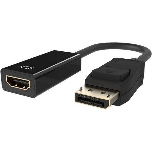 Belkin F2CD004B Audio/Video Cable - 3.6" DisplayPort/HDMI A/V Cable for Audio/Video Device, Monitor, Notebook - First End: 1 x DisplayPort Male Digital Audio/Video - Second End: 1 x HDMI (Type A) Female Digital Audio/Video - Supports up to 1920 x 1080 -