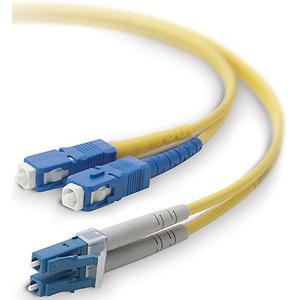 Belkin Fiber Optic Duplex Patch Cable - LC Male - SC Male - 10m - Yellow
