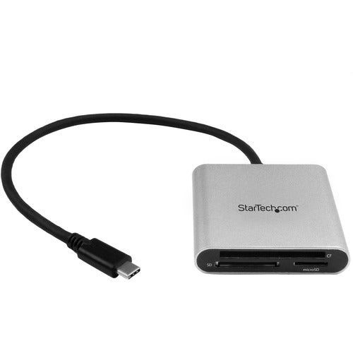 StarTech.com USB 3.0 Flash Memory Multi-Card Reader / Writer with USB-C - SD microSD and CompactFlash Card Reader w/ Integrated USB-C Cable - Access data on a wide range of memory cards using a USB C enabled mobile device or computer - USB 3.0 Flash Memo