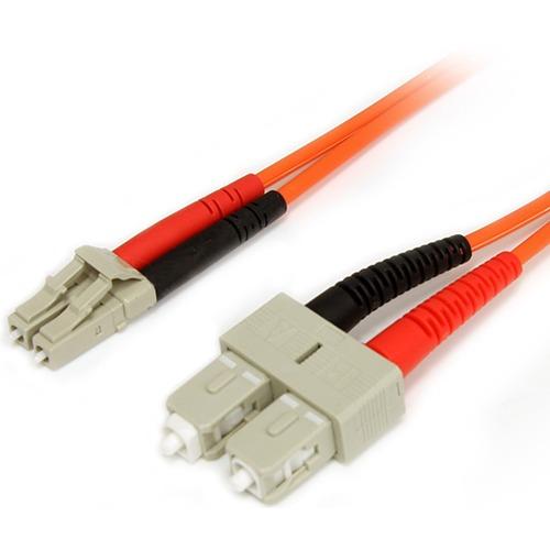 StarTech.com 1m Fiber Optic Cable - Multimode Duplex 62.5/125 - LSZH - LC/SC - OM1 - LC to SC Fiber Patch Cable - Connect fiber network devices for high-speed transfers with LSZH rated cable - 1m LC/SC Fiber Optic Cable - 1 m LC to SC Fiber Patch Cable -