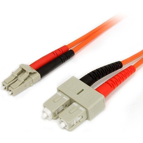 StarTech.com 2m Fiber Optic Cable - Multimode Duplex 62.5/125 - LSZH - LC/SC - OM1 - LC to SC Fiber Patch Cable - Connect fiber network devices for high-speed transfers with LSZH rated cable - 2m LC/SC Fiber Optic Cable - 2 m LC to SC Fiber Patch Cable -