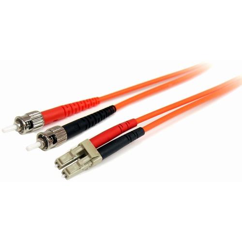 StarTech.com 1m Fiber Optic Cable - Multimode Duplex 62.5/125 - LSZH - LC/ST - OM1 - LC to ST Fiber Patch Cable - Connect fiber network devices for high-speed transfers with LSZH rated cable - 1m LC/ST Fiber Optic Cable - 1 m LC to ST Fiber Patch Cable -