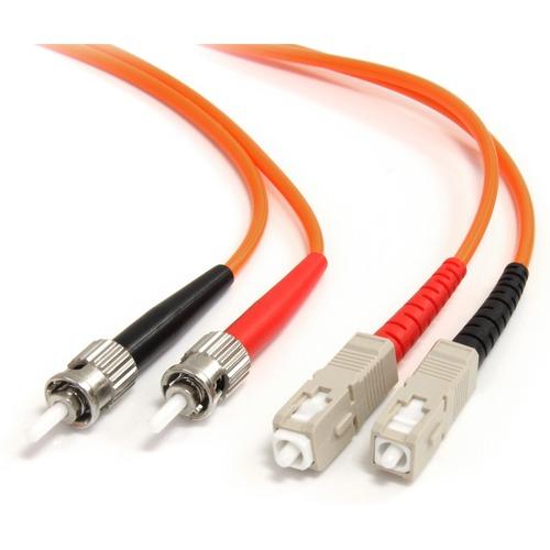 StarTech.com 2m Fiber Optic Cable - Multimode Duplex 62.5/125 - LSZH - ST /SC - OM1 - ST to SC Fiber Patch Cable - Connect fiber network devices for high-speed transfers with LSZH rated cable - 2m ST/SC Fiber Optic Cable - 2 m ST to SC Fiber Patch Cable