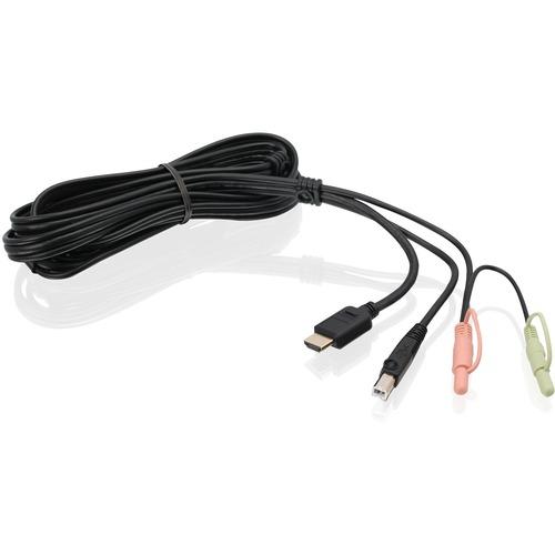 IOGEAR 6ft HDMI KVM Cable with USB and Audio (TAA Compliant) - 6 ft KVM Cable for KVM Switch, Monitor, Speaker, Keyboard/Mouse - First End: 1 x HDM Male Digital Audio/Video, First End: 1 x Type B Male USB, First End: 2 x 3.5mm Audio - Second End: 1 x HDM