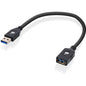 IOGEAR USB 3.0 Extension Cable Male to Female 12 Inch - 1 ft USB Data Transfer Cable for Hub, Docking Station, MAC, PC, Keyboard, Mouse - First End: 1 x Type A Male USB - Second End: 1 x Type A Female USB - 5 Gbit/s - Extension Cable - Black - 1