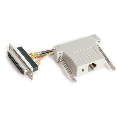 StarTech.com StarTech.com DB25 to RJ45 Modular Adapter - Serial adapter - DB-25 (F) - RJ-45 (F) - 1 x DB-25 Female - 1 x RJ-45 Female - Gray